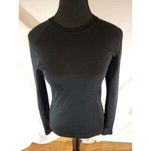 Terramar Merino Woolskins Baselayer Shirt Men's Small Black Long Sleeve Hiking